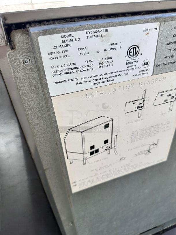 ICE MAKER – Manitowoc UY0240A-161B – Excellent Condition – Tested & Working! - Image 14 of 14