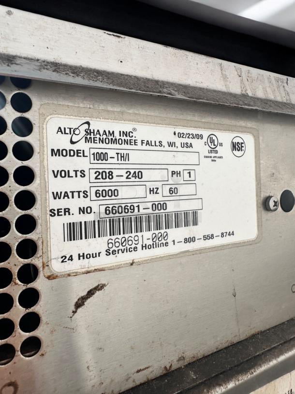 Warming Cabinet – Alto-Shaam 1000-TH/I – Excellent Condition – Tested & Working! - Image 8 of 8