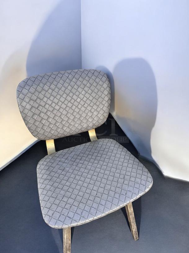 DINING CHAIRS – Four Hands Sloan Dining Chair – Embossed Grey – Excellent Condition – Modern Look - Image 2 of 6