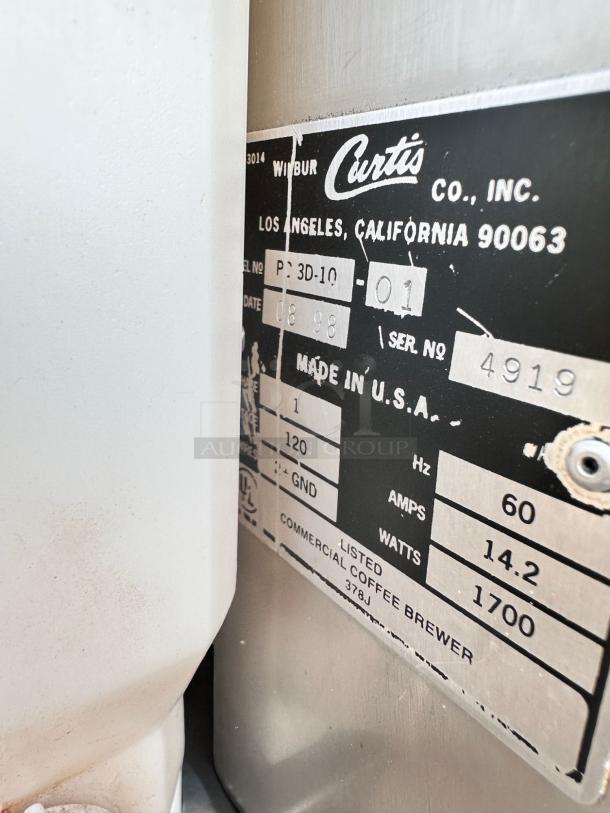 HOT BEVERAGE DISPENSER – Curtis Primo Cappuccino – Excellent Condition – Tested & Working! - Image 9 of 9