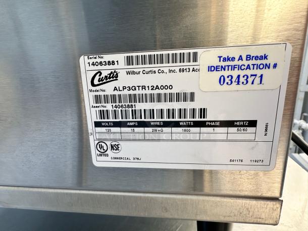 COFFEE BREWER – Curtis ALP3GTR12A000 – Excellent Condition – Tested & Working! - Image 8 of 8