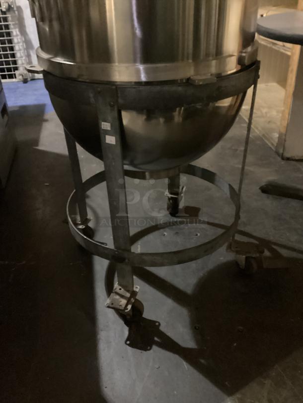 Wow! New Large mixing bowl W/Used Stand on Castors
Bowl 24 x24 x36
Stand 28-1/2 tall
Qty 2 
Your Bid x 2 - Image 2 of 4