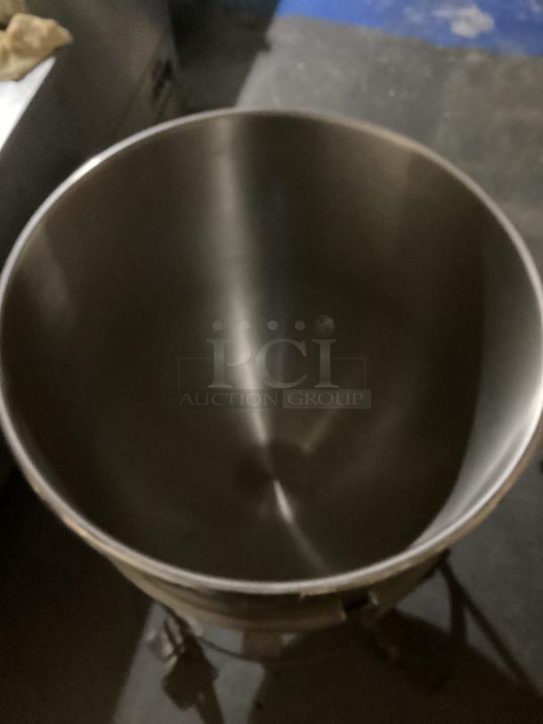 Wow! New Large mixing bowl W/Used Stand on Castors
Bowl 24 x24 x36
Stand 28-1/2 tall
Qty 2 
Your Bid x 2 - Image 4 of 4