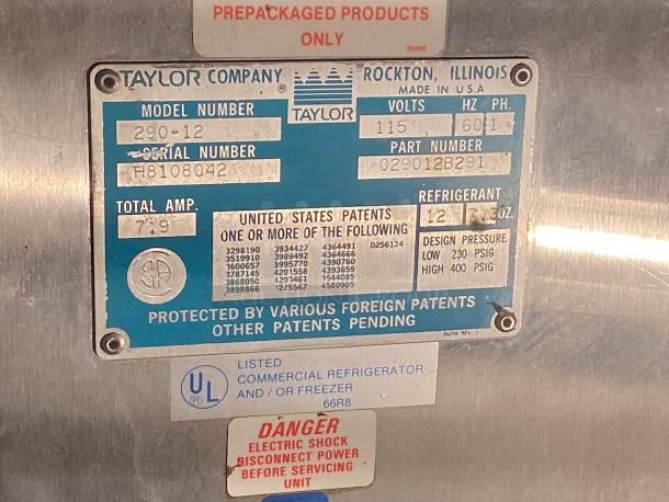 Taylor stainless Steel
/Glass Refrigerator/Freezer Salad Case
Model# 290-12 - Image 3 of 5