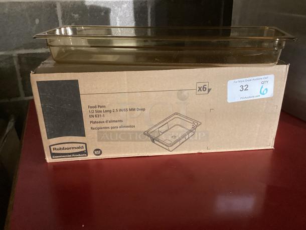 Rubbermaid Amber High-Heat Food Pans  ½ Size Long - 2-½ Deep
Qty 6 
Your Bid x 6 - Image 2 of 2