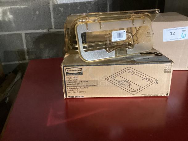 Rubbermaid Amber High-Heat Flip Lid 1/3 Size 
Qty 6 
Your Bid x 6 - Image 3 of 3
