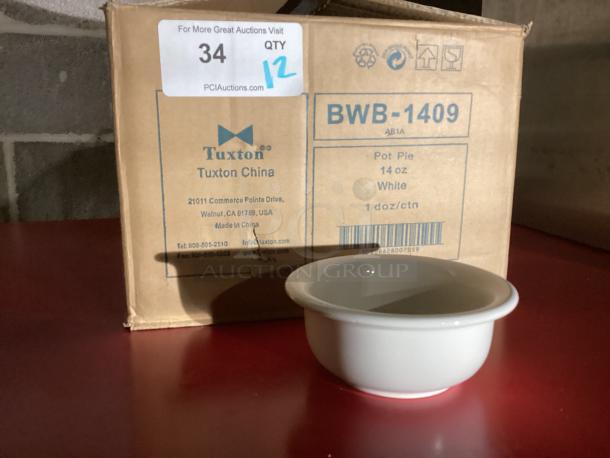 Tuxton Pot Pie 14oz White 
BWB-1409
Qty 12
Your Bid x 12 - Image 1 of 2