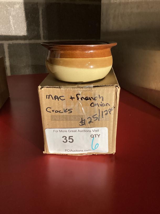Mac & French Onion Crocks 
Qty 6
Your Bid x 6 - Image 1 of 2