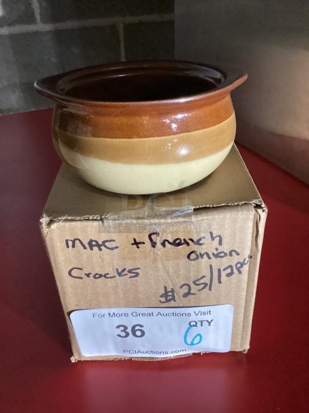 Mac & French Onion Crocks 
Qty 6
Your Bid x 6 - Image 1 of 2