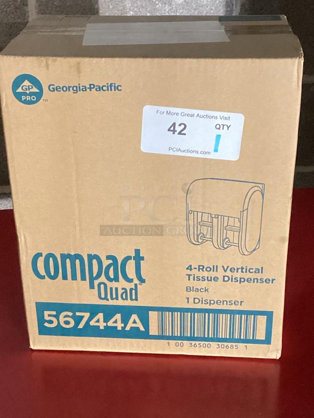 Compact Quad 4-Roll Vertical Tissue Dispenser 
Black - Image 1 of 1