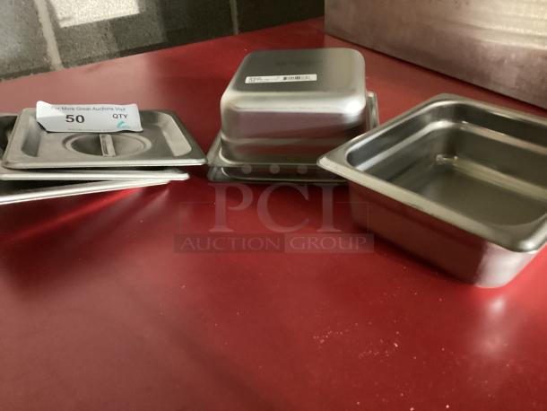 3 Brand New Winco ⅛ Steam Pan 2-½” W/Lids
Qty 6
Your Bid x 3 - Image 2 of 3