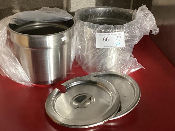 Brand New Vollrath Stainless Steel Soup Pans W/Lids
Qty 2 
Your Bid x 2 - Image 1 of 2