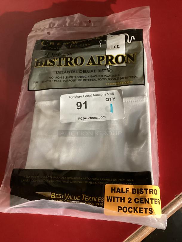Crew Ware White Deluxe Bistro Apron
Half Bistro W/2 Center Pockets
Qty 1 - Image 1 of 1