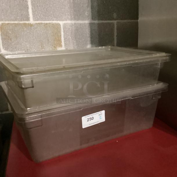 Extra Large Clear Food Storage Containers W/Lids
25 x 18 x 8/ 25 x 18 x 5
Qty 2 
Your Bid x 2 - Image 1 of 1