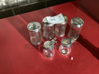 Creamer/Sugar Pourers 
Qty 4
Glass Syrup Dispensers 
Qty 2
Your Bid x 6