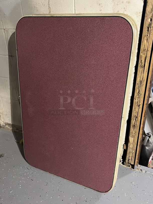 Maroon Table Tops 
Qty 5 
30 x 45 
Your Bid x 5 - Image 1 of 1