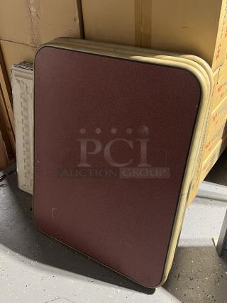 Maroon Table Tops
Qty 3 
24 x 31 
Your Bid x 3