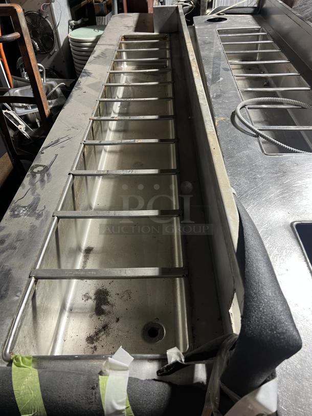 Large Stainless Steel Prep Table W/Under Counter Storage and Refrigerated Top Drop in - Image 1 of 4