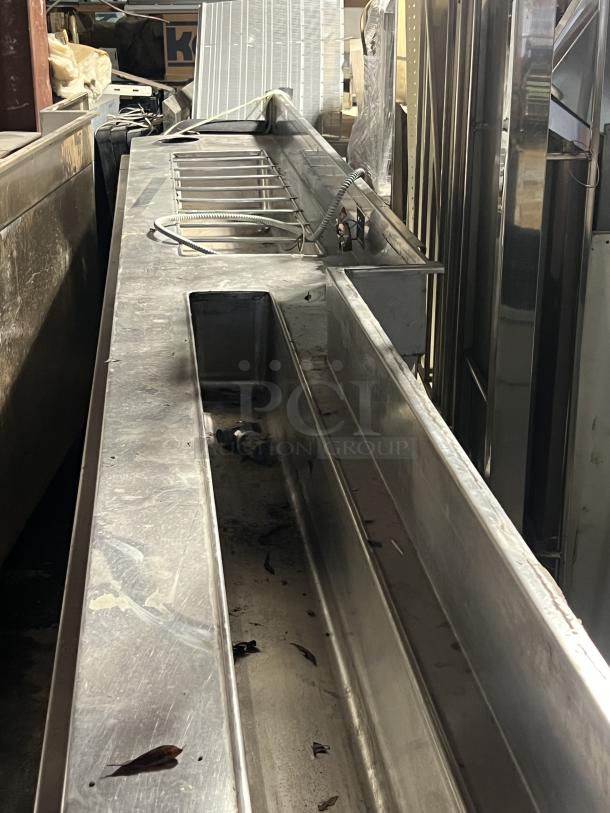 Large Stainless Steel Prep Table W/Refrigerated Drop-in Top and Under Counter Storage - Image 2 of 4