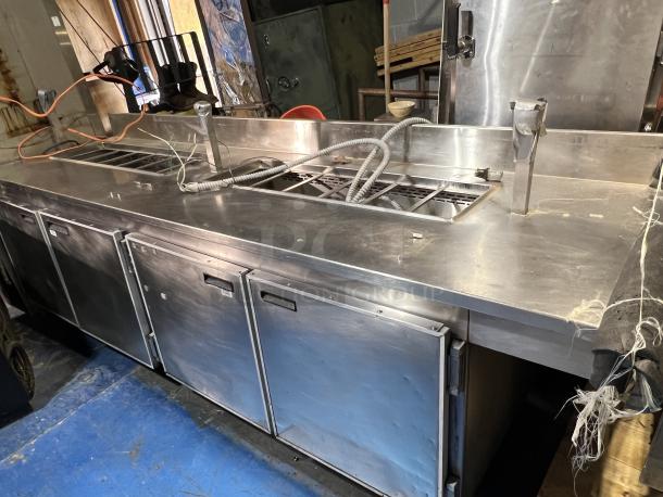 Large Stainless Steel Prep Table W/Three-Door Refrigerated Storage ( Similar to one pictured) - Image 1 of 1