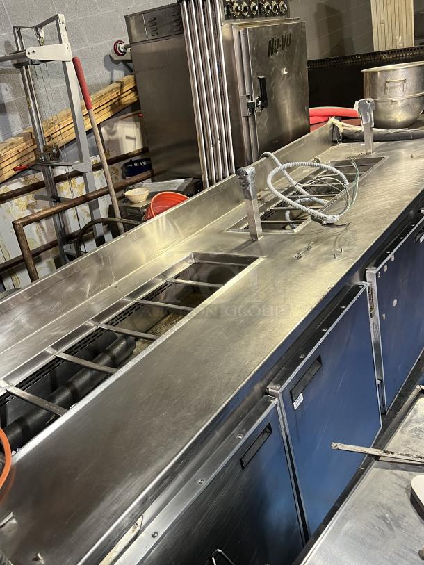 Large Stainless Steel Prep Table W/Four-Door Refrigerated Storage - Image 1 of 2