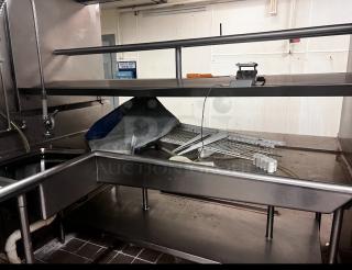 Large “L” Shaped Dish Sink W/Rinse Station and Overhead Storage