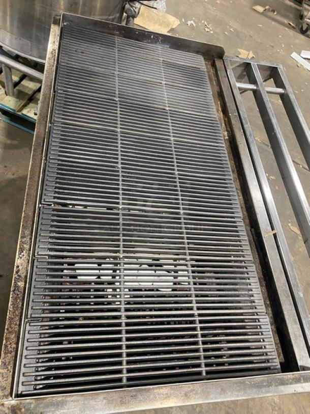 Jade Range Commercial Stainless Steel Natural Gas/Coal Powered Chitwood Smoke/Char Broiler Grill! With Pan Slide & Enclosed Dry Storage Cabinet Style Base! With Aluminum Pans! On Casters! Working When Removed! - Image 5 of 12