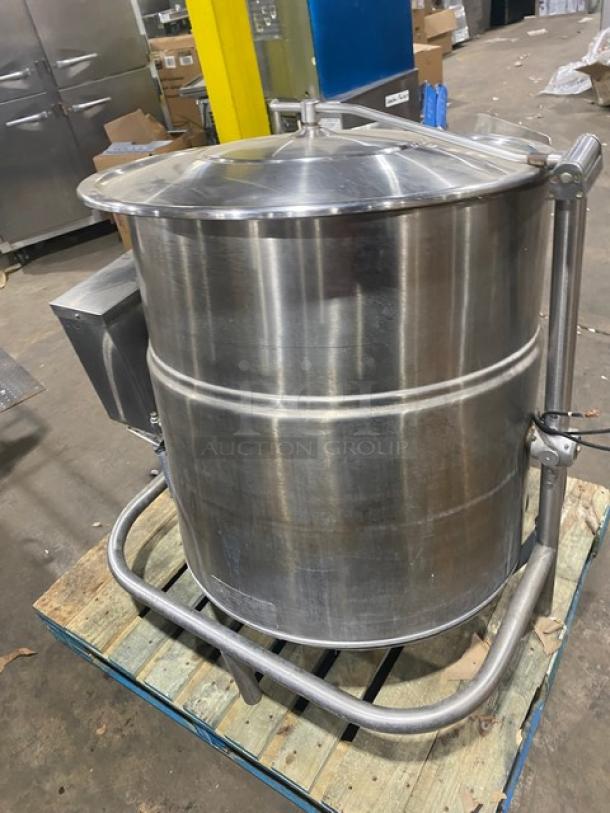 Cleveland Range Commercial Stainless Steel Electric Powered Self-Contained 2/3 Steam Jacketed Tilting Steam Kettle! Model: KEL-60T SN: WT2569-93D-02! 208V 3 Phase! On Legs! Working When Removed! - Image 3 of 10