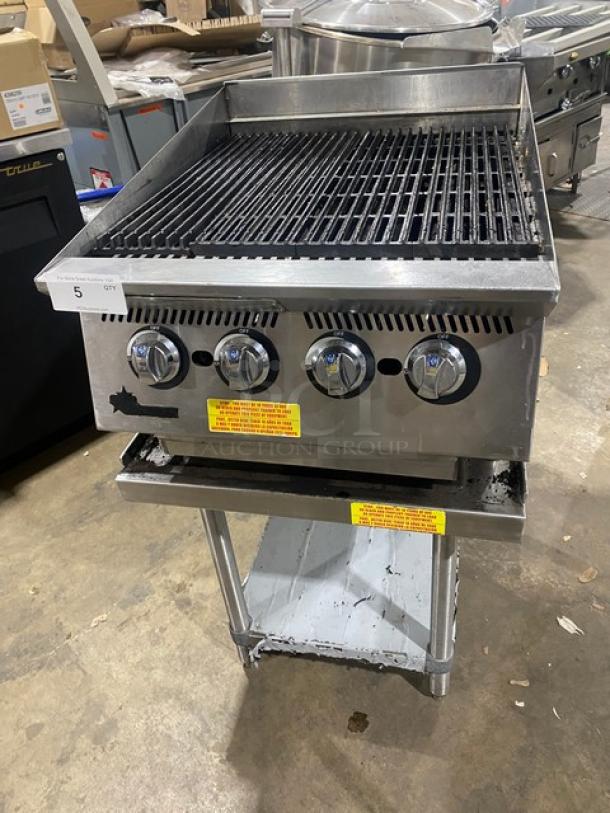 Star UltraMax Series Commercial Stainless Steel Natural Gas Powered Radiant Char Broiler Grill! Model: 8124RCBB SN: B81240615A0017! With Single Shelf Equipment Stand! On Legs! Working When Removed! - Image 1 of 10