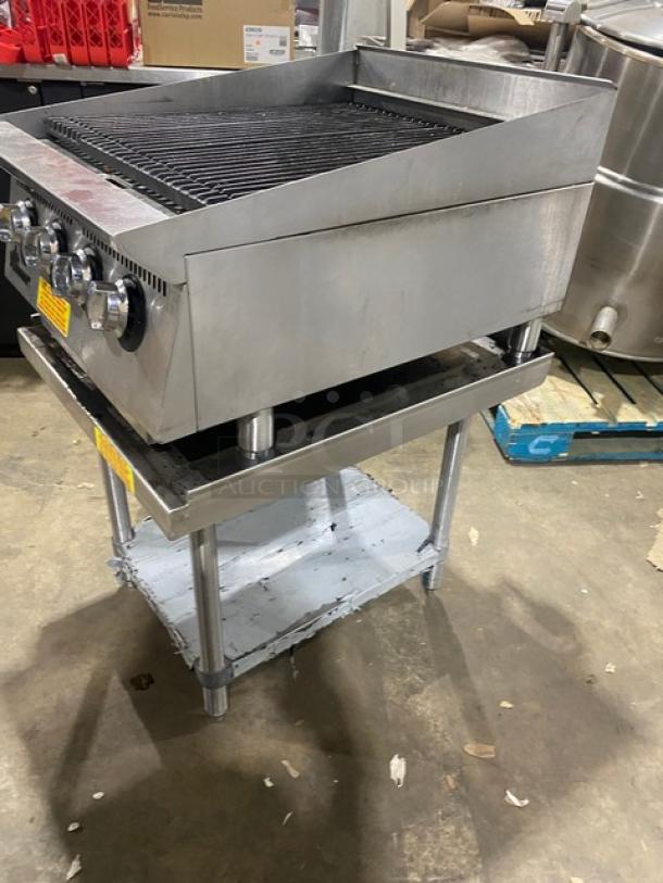Star UltraMax Series Commercial Stainless Steel Natural Gas Powered Radiant Char Broiler Grill! Model: 8124RCBB SN: B81240615A0017! With Single Shelf Equipment Stand! On Legs! Working When Removed! - Image 2 of 10