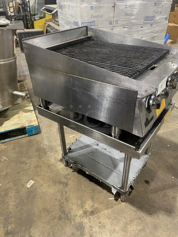 Star UltraMax Series Commercial Stainless Steel Natural Gas Powered Radiant Char Broiler Grill! Model: 8124RCBB SN: B81240615A0017! With Single Shelf Equipment Stand! On Legs! Working When Removed! - Image 3 of 10
