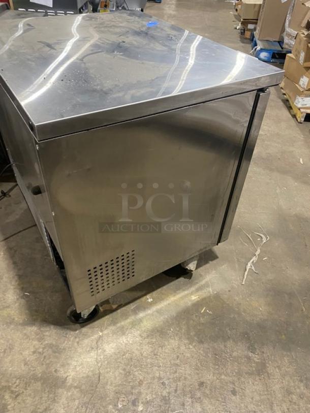 True Commercial Stainless Steel 2 Door Undercounter Worktop Refrigerator! Energy Star Certified! With Poly Coated Wire Rack! Model: TUC-36 SN: 7176473! 115V 1 Phase! On Casters! Working When Removed! - Image 3 of 7