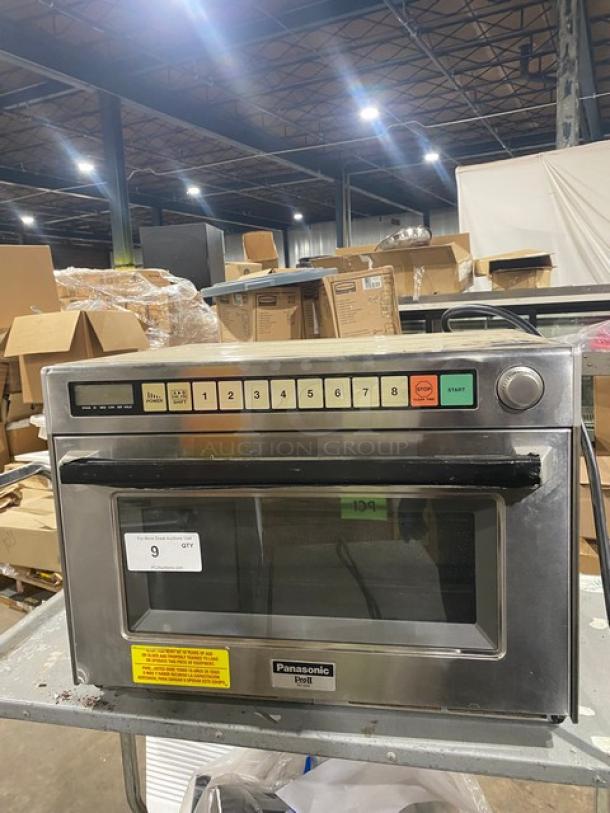 Panasonic Commercial Stainless Steel Electric Powered Countertop Sonic Steamer Microwave Oven! With Programable Digital Controls! Model: NE-3280 SN: 6C38260008! 208V 1 Phase! Working When Removed! - Image 1 of 8