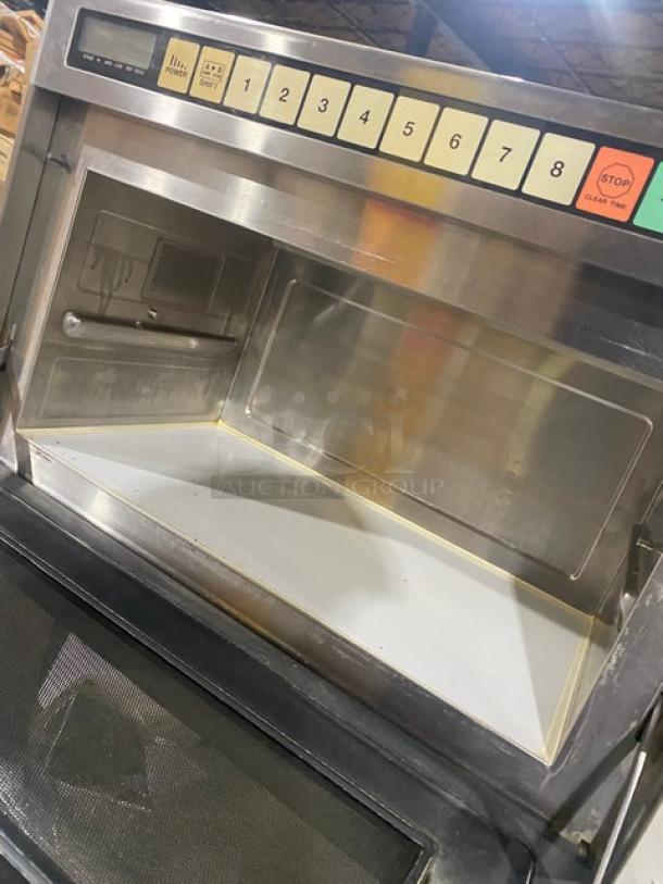 Panasonic Commercial Stainless Steel Electric Powered Countertop Sonic Steamer Microwave Oven! With Programable Digital Controls! Model: NE-3280 SN: 6C38260008! 208V 1 Phase! Working When Removed! - Image 5 of 8