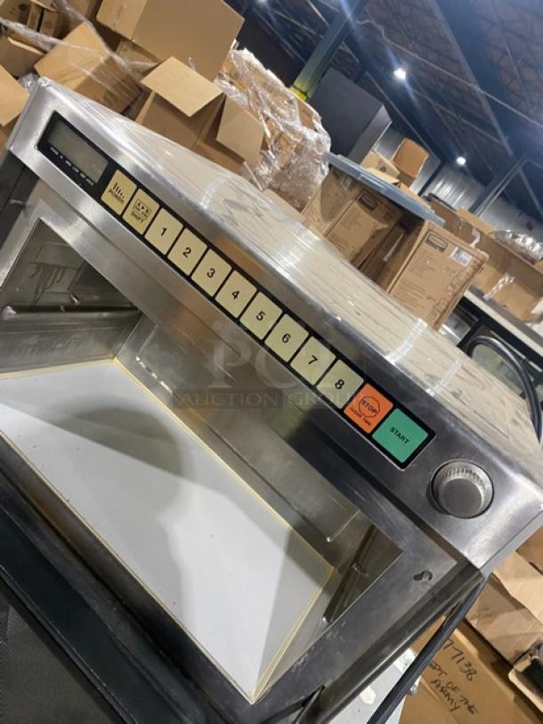 Panasonic Commercial Stainless Steel Electric Powered Countertop Sonic Steamer Microwave Oven! With Programable Digital Controls! Model: NE-3280 SN: 6C38260008! 208V 1 Phase! Working When Removed! - Image 6 of 8