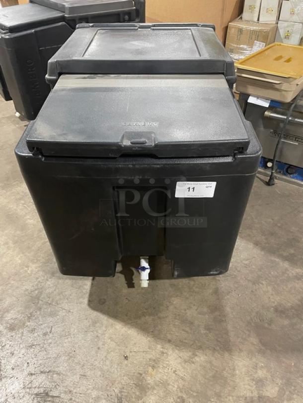 Cambro Commercial Black Insulated Mobile Ice Bin! With Sliding Lid! With Recessed Well & Drain Shelf! On Casters! - Image 1 of 8