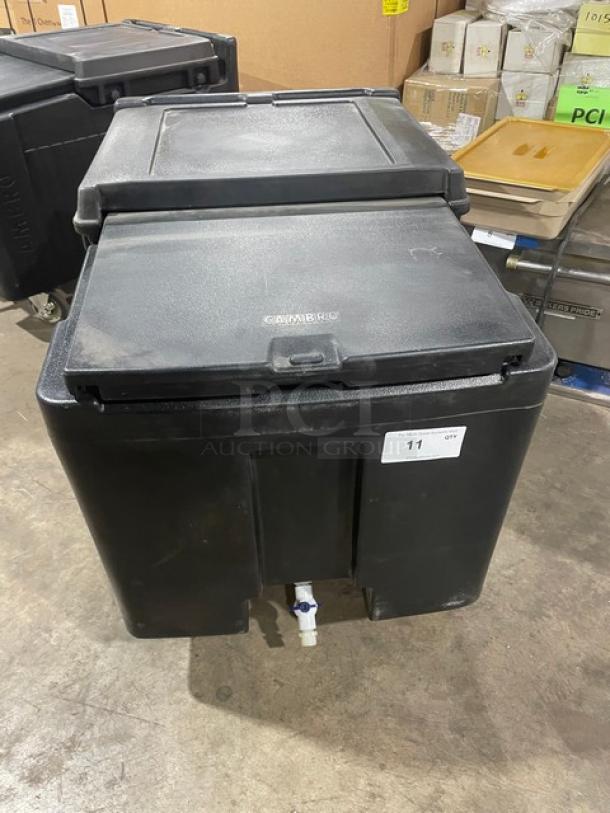 Cambro Commercial Black Insulated Mobile Ice Bin! With Sliding Lid! With Recessed Well & Drain Shelf! On Casters! - Image 2 of 8