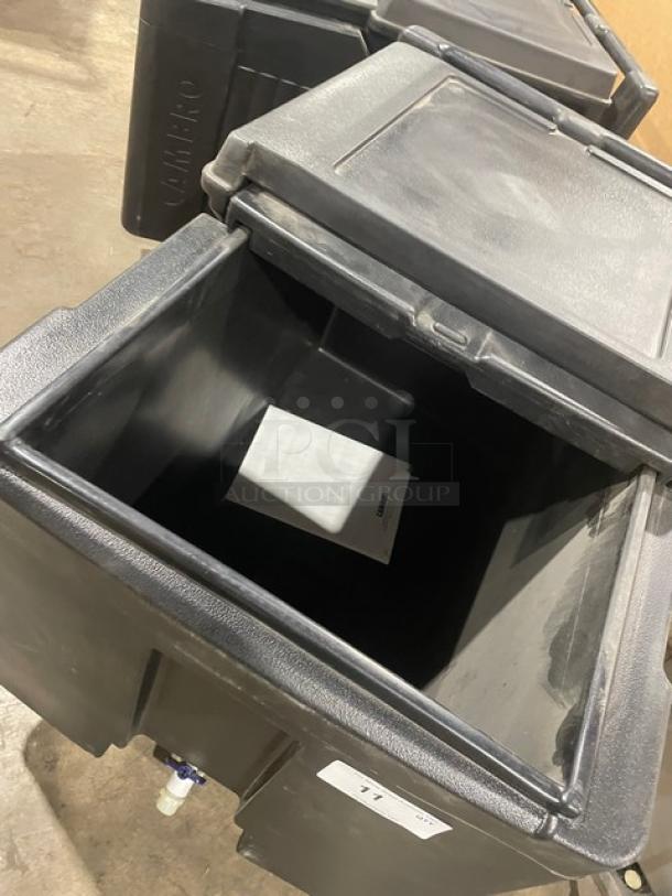 Cambro Commercial Black Insulated Mobile Ice Bin! With Sliding Lid! With Recessed Well & Drain Shelf! On Casters! - Image 6 of 8