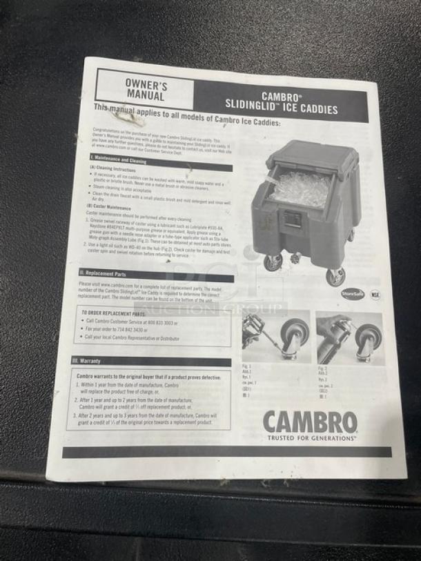 Cambro Commercial Black Insulated Mobile Ice Bin! With Sliding Lid! With Recessed Well & Drain Shelf! On Casters! - Image 7 of 8