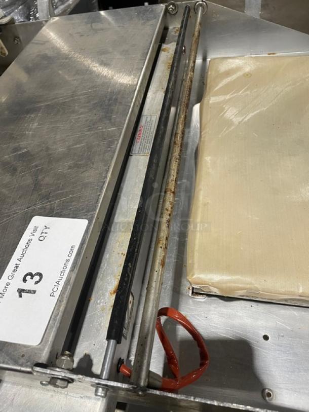 Commercial Stainless Steel Electric Powered Countertop Axle Mounted Single Roll Heated Food Wrapping Machine! With Thermostatically Controlled Hot Plate & Replaceable Non-Stick Cover! Working When Removed! - Image 5 of 7