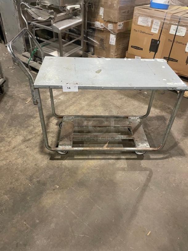 Commercial Heavy-Duty Equipment/Utility Pushcart! With Bumpers! With Single Undershelf! On Casters! - Image 1 of 6