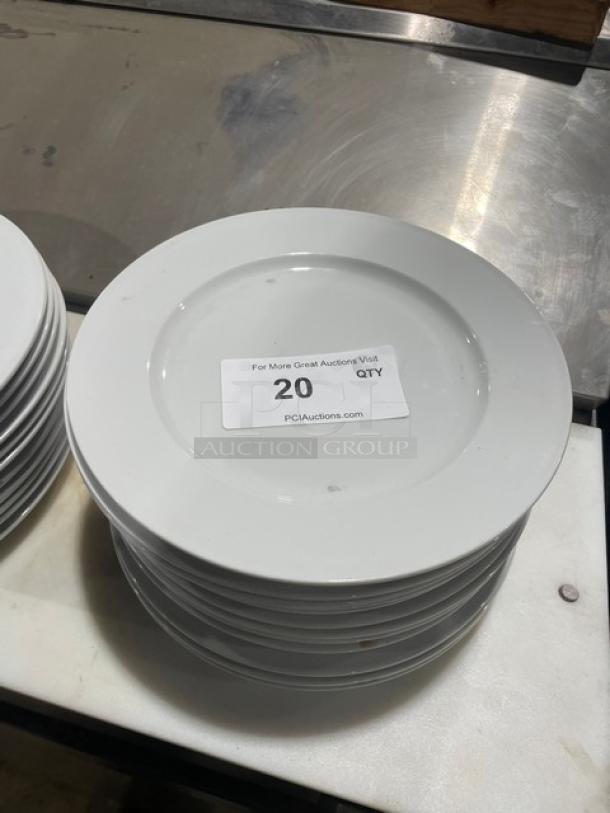 Varick Porcelain Commercial White Porcelain Round Dinner Plates! ALL ONE MONEY! - Image 1 of 4