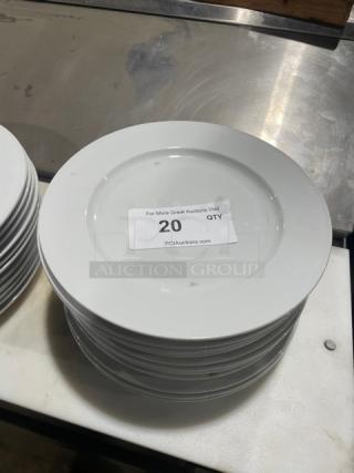 Varick Porcelain Commercial White Porcelain Round Dinner Plates! ALL ONE MONEY!