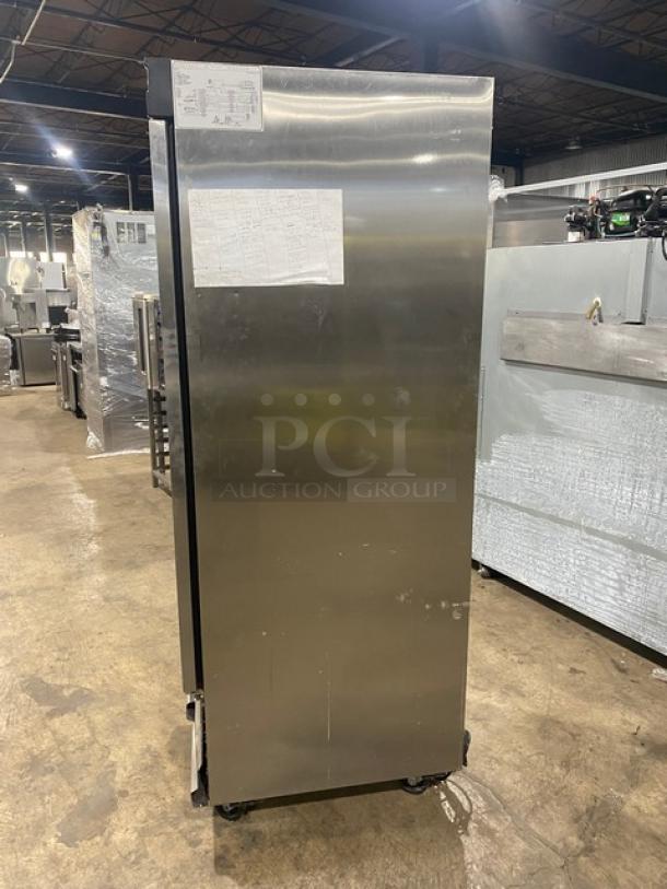 Everest Commercial Stainless Steel Solid Single Door Reach In Freezer! With Poly Coated Wire Rack! Model: EBF1 SN: BBF115060004! 115V 1 Phase! On Casters! - Image 4 of 8
