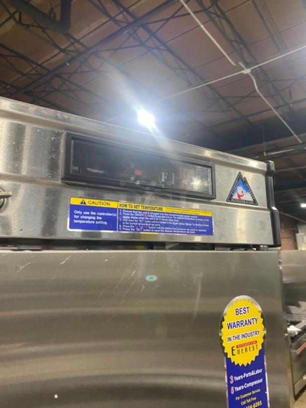 Everest Commercial Stainless Steel Solid Single Door Reach In Freezer! With Poly Coated Wire Rack! Model: EBF1 SN: BBF115060004! 115V 1 Phase! On Casters! - Image 7 of 8