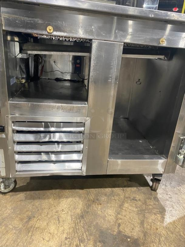 Leader Commercial Stainless Steel 2 Door Refrigerated Pizza Dough Retarder Table! Model: DR48 S/C SN: PS121452! 115V 1 Phase! On Casters! - Image 5 of 7