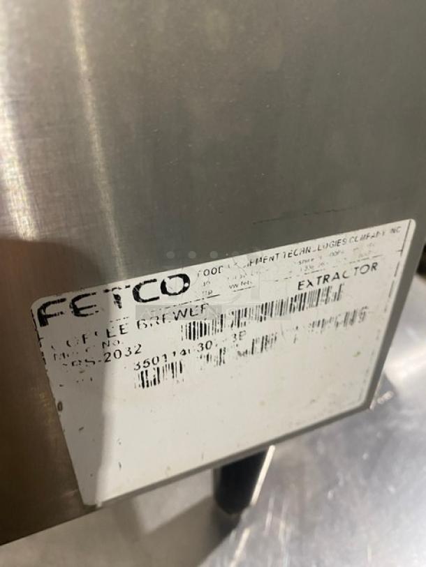 Fetco Extractor Series Commercial Stainless Steel Electric Powered Countertop Automatic Twin Coffee Brewer! With Brew Baskets! Model: CBS-2032! On Legs! - Image 7 of 8