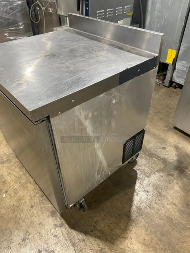 Delfield Commercial Stainless Steel Solid Single Door Worktop Freezer! With Back Splash! With Poly Coated Wire Rack! Model: GUF32BP-S SN: 2103152002462! 115V 1 Phase! On Casters! - Image 3 of 7