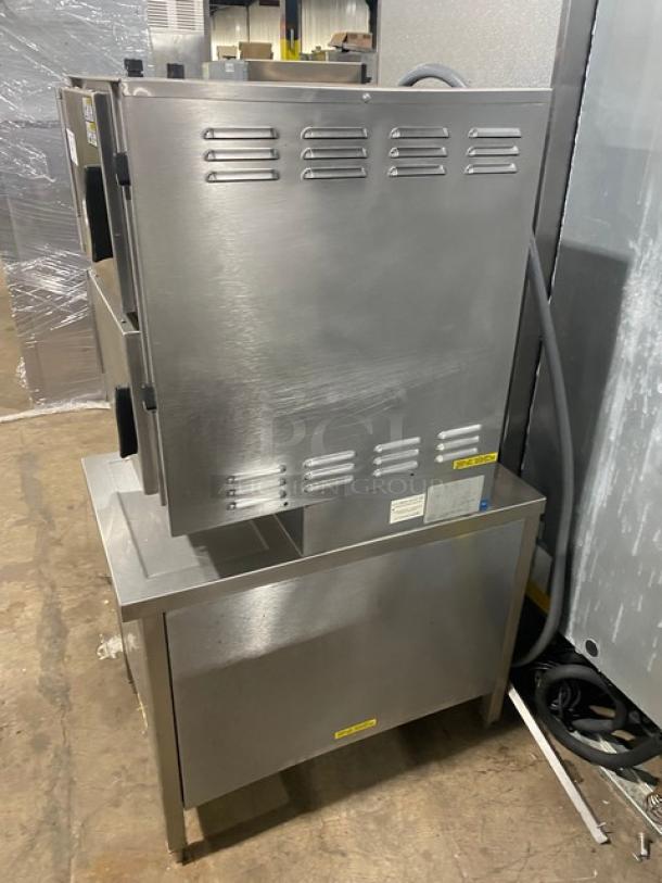 Groen HyPer-Steam Series Commercial Stainless Steel Electric Powered Double Compartment 6-Pan Convection Steamer! With Individual Controls! With Built-In Pan Holding Racks! Model: HY-6E SN: J77943-1-1 M12! 208V! On Bullet Feet Legs! - Image 3 of 9