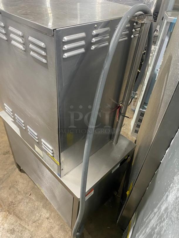 Groen HyPer-Steam Series Commercial Stainless Steel Electric Powered Double Compartment 6-Pan Convection Steamer! With Individual Controls! With Built-In Pan Holding Racks! Model: HY-6E SN: J77943-1-1 M12! 208V! On Bullet Feet Legs! - Image 4 of 9